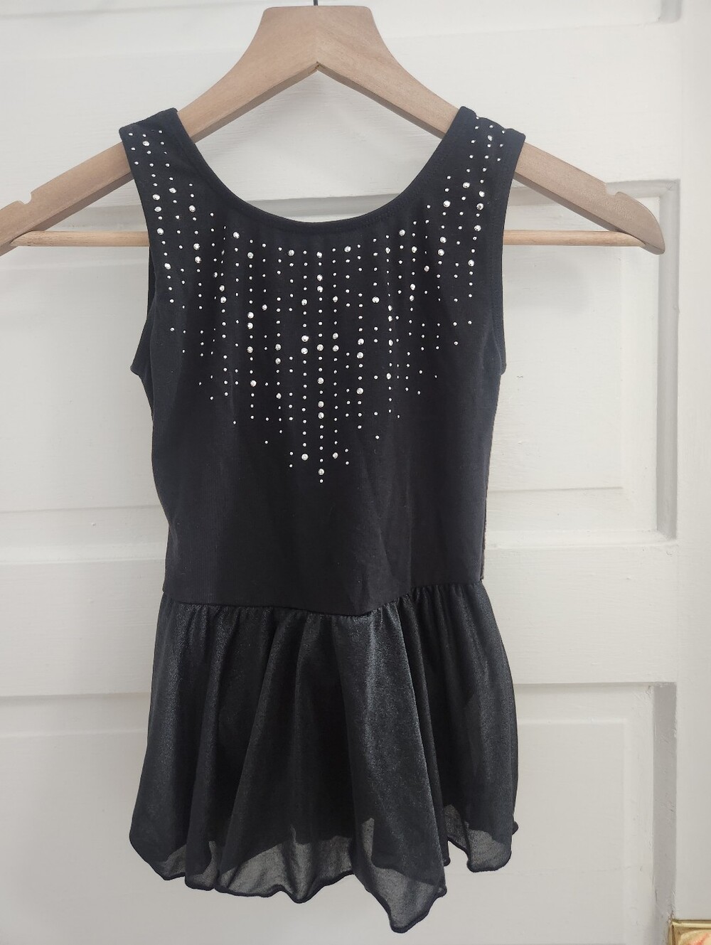Cat & Jack Black Dance Leotard with Silver Rhinestones